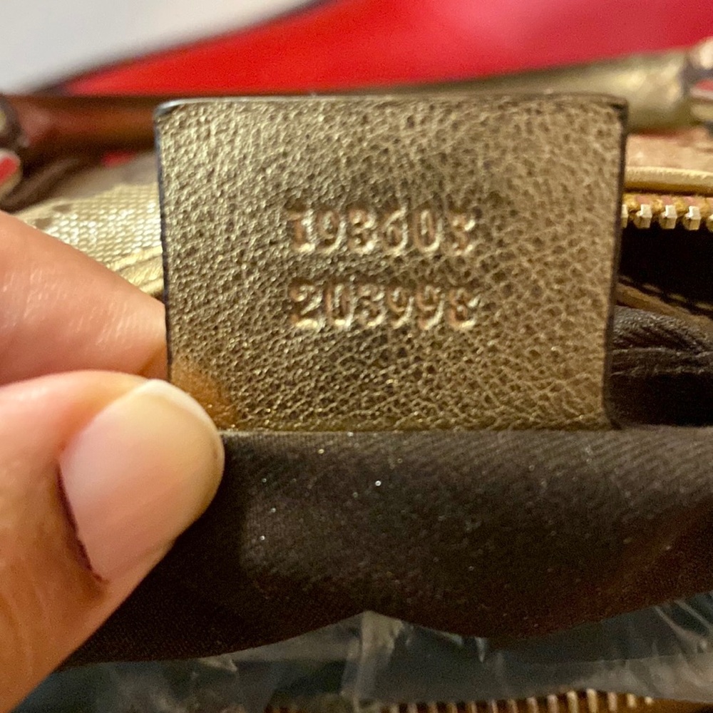 AUTHENTIC GUCCI BOSTON JOY PEWTER BROWN COATED BRONZE BAG - Picture 13 of 15